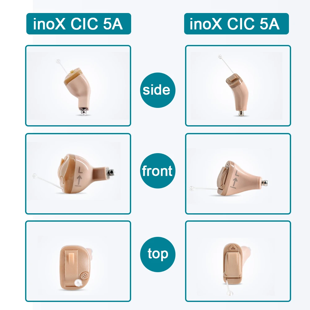 Rexton Inox Super Invisible Hearing Aids CIC Digit 8 Channel Hearing Aid App Adjustable Ear Aid For Mild to Moderate Deafness hearing aid