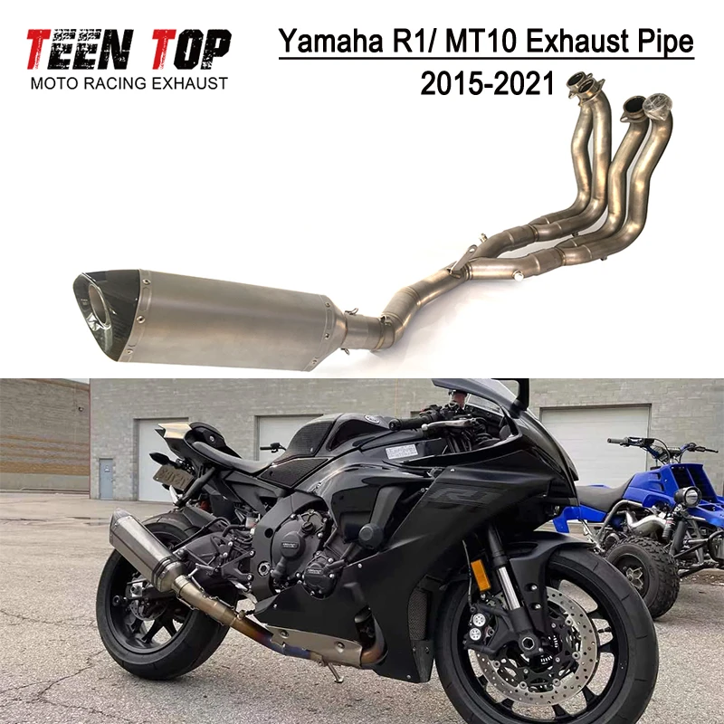 

Выхлопная труба для Yamaha YZF-R1 MT10 R1 MT10, выхлопная труба из титанового сплава 60,5 мм, мотоциклетный глушитель, передняя Соединительная труба 2015 16 17 18 19 20 2021