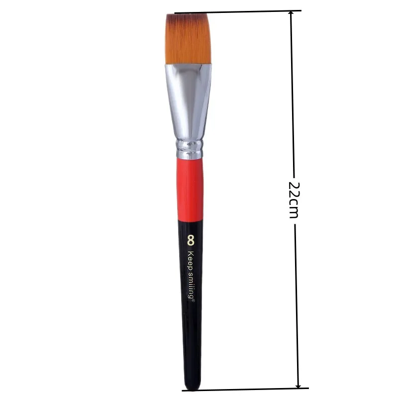 Best Seller Flat Nylon Hair Oil Acrylics Watercolor Art Painting Flat Paint Brushes Set – Detail 13