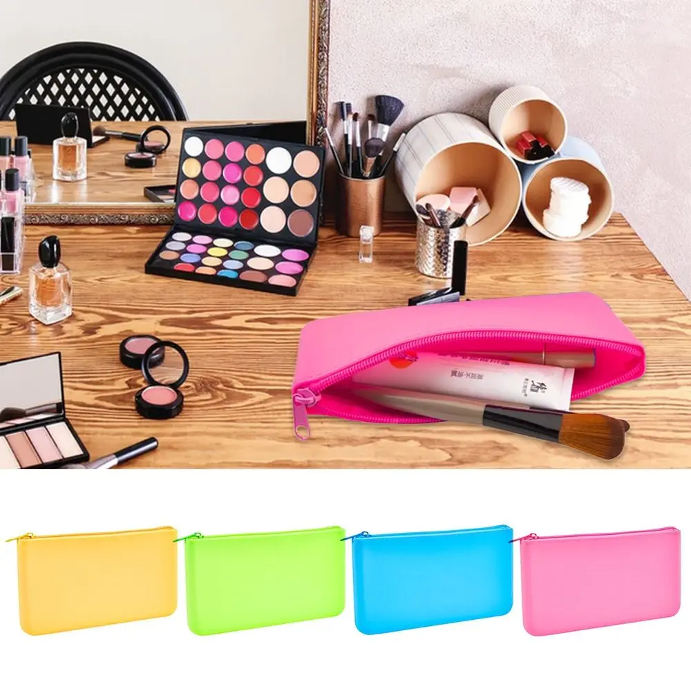 

Водонепроницаемая косметичка, портативная вместительная сумка на молнии с держателем для кистей для макияжа, многоразовая дорожная сумка для хранения