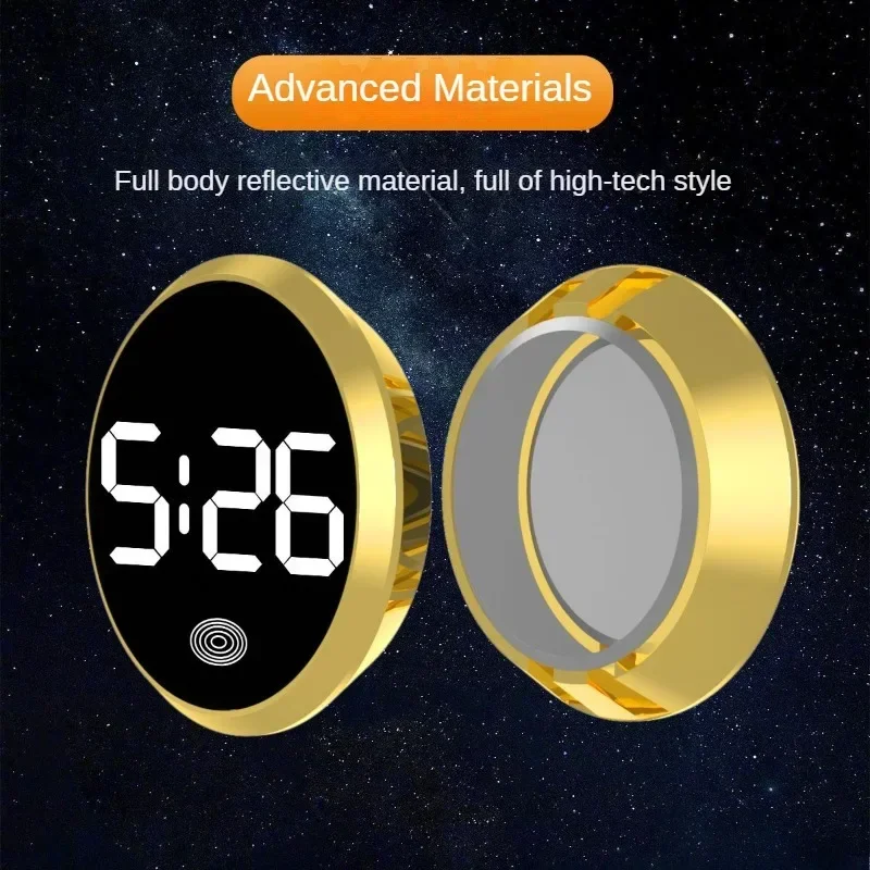 Mini Luminous Car Clock Touch Type Automobiles Internal Stick-On Digital Watch Auto Ornament