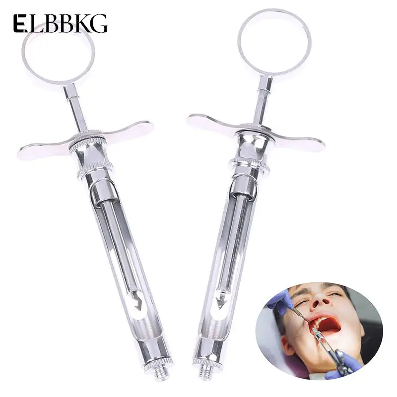 

Dental Injection Syringe Stainless Steel Dental Aspirating Syringe Dentist Surgical Instrument 1.8ML Lab Equipment