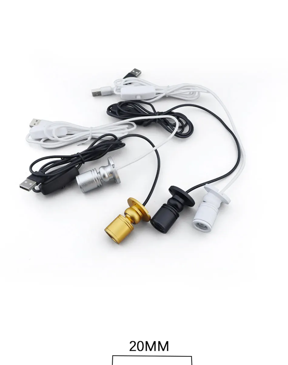 Description Picture 3 of itemLed USB Spotlight 3W DC5V Jewelry Cabinet Showcase Counter Lamp Surface Mounted Ceiling Mini Spot Light USB 5V Interface