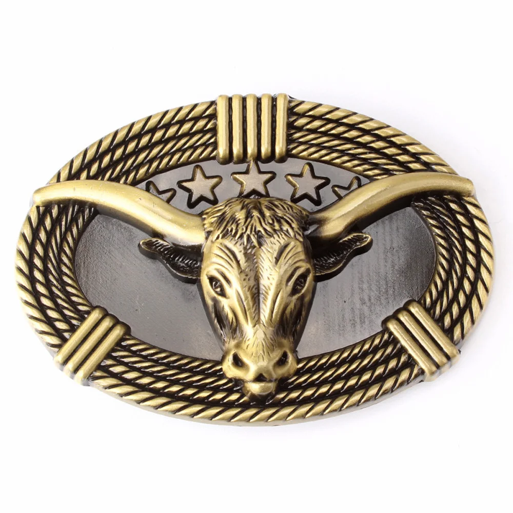 

Oval Punk Animal Metal Male Belt Buckle 40mm Fashion Luxury Designer OX Head High Quanlity Men Jeans Accessories Dropshipping