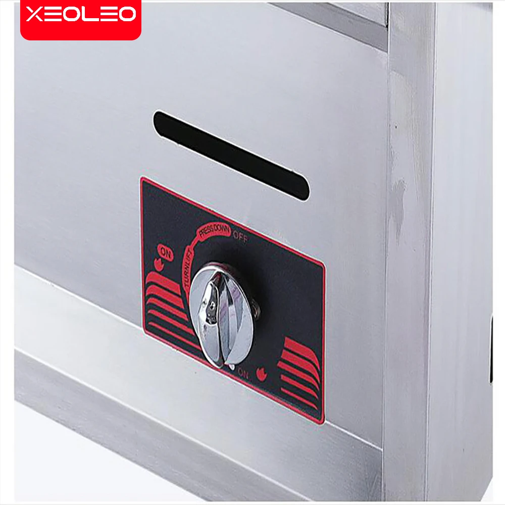 XEOLEO Oden Pot Noodle Cooker Two-in-one Combination Furnace Commercial Gas Pasta Boiled Food Soup Fryer for Kitchen Machine