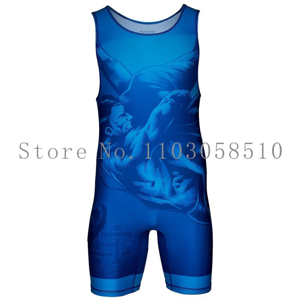 Men Wrestling Suit Men's Professional Competition Training One-Piece Weightlifting Clothes Male Bouts Sleeveless Fitness 2025 sports suit powerlifting singlet