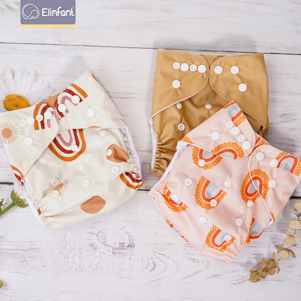 Waterproof Diapers Cloth Diapers 3PCS Washable One Size Cloth Diaper Waterproof Reusable Cloth Diaper 3-15kg Baby