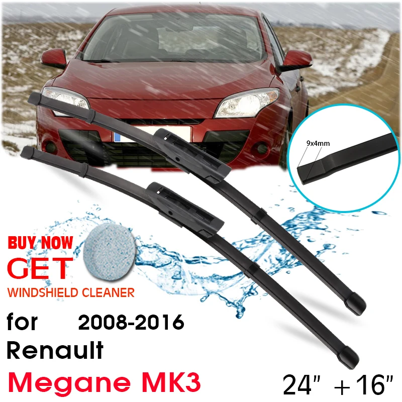 

Car Wiper Blade Front Window Windscreen Windshield Wipers Blades Auto Accessories For Renault Megane MK3 24''+16'' 2008-2016