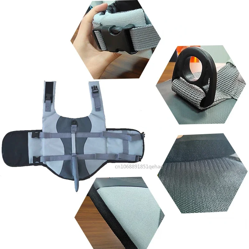 상어 개 구명 조끼 향상된 부력 작은 개 수영복 중형 대형 개 서핑을위한 손잡이가있는 안전 조끼