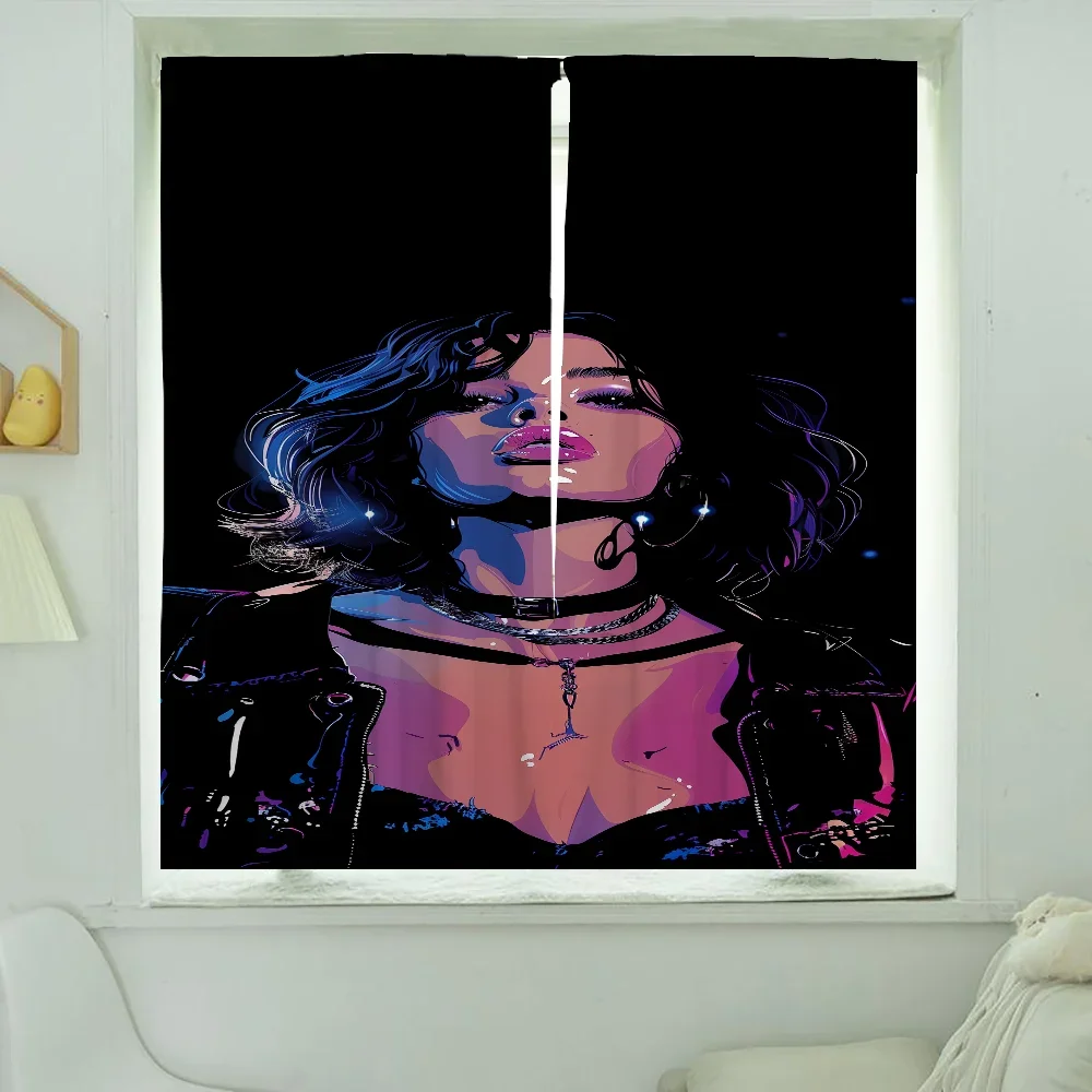 Home Interior Kitchen Curtains for Living Room 2 Pieces Blackout Curtains Door Curtain Sexy Girls Bedroom Decoration Partition 3