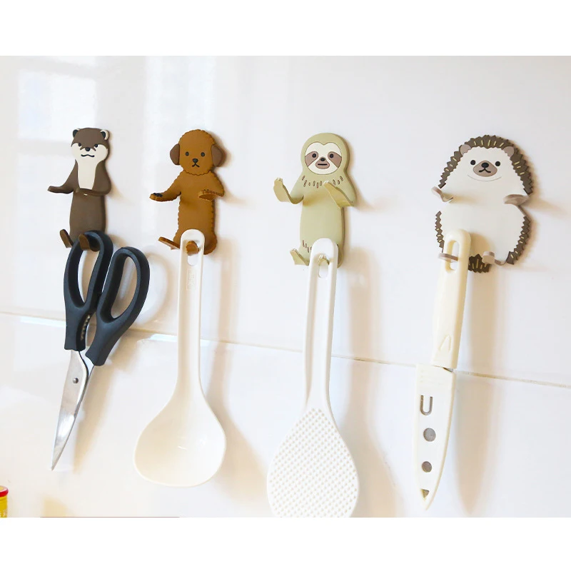 

Lovely Animal Shape Hook Key Wall Storage Holder Removable Kitchen Hooks Home Decor Wall Washed Holder Hook Punch-Free ZB520