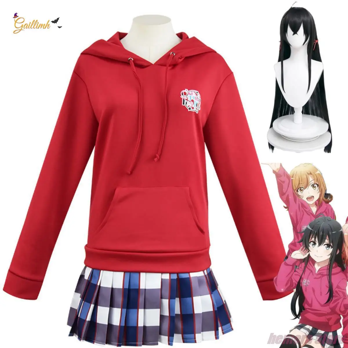 

Anime My Youth Romantic Comedy Is Wrong, As I Expected Yuigahama Yui Yukinoshita Yukino Cosplay Costume Red Hooded Hoodies Suit