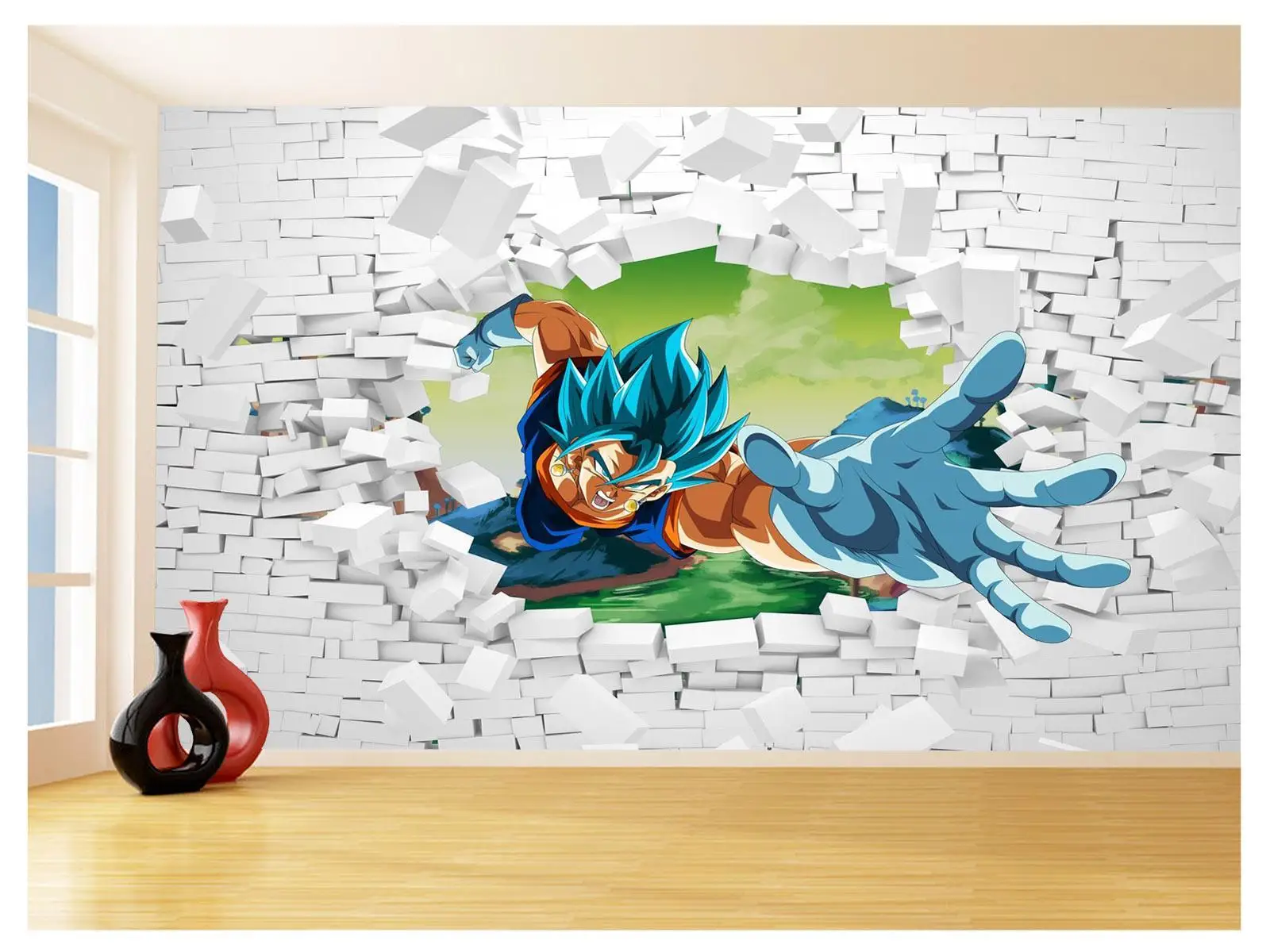 Papel De Parede 3D Dragon Ball Goku Vegeta Anime 3,5M Dbz15 - Você