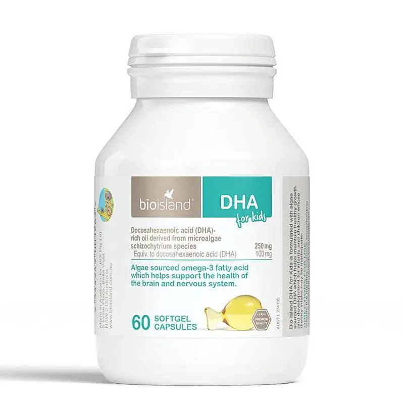 

Australia Bio Island Algae DHA Omega 3 Fatty Acid Supplement Baby Kids Healthy Brain Nervous System Vision Growth Development