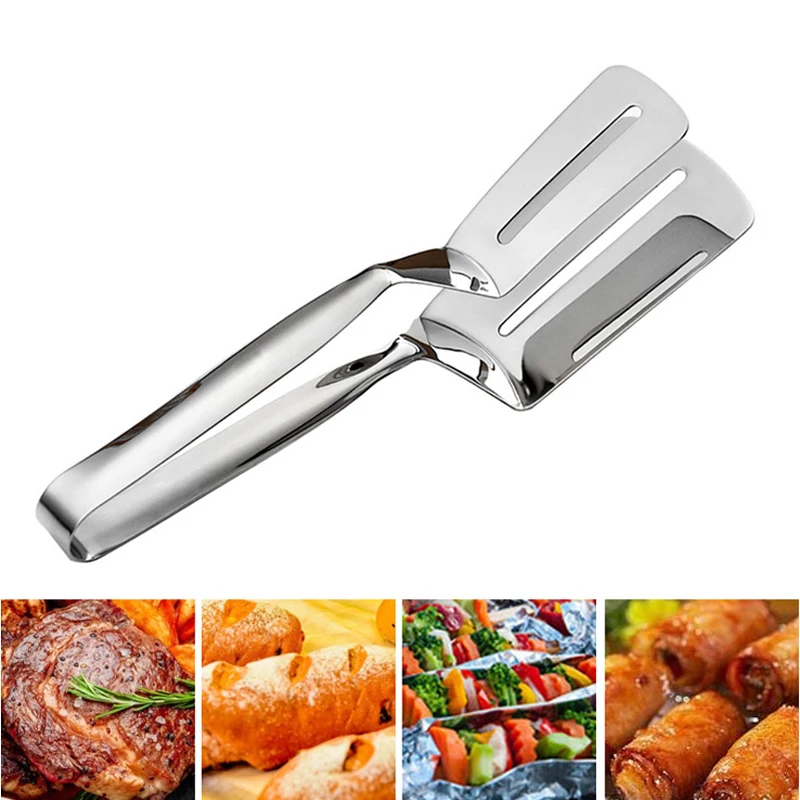 BBQ Kitchen Turner Cooking Spatula Tongs Barbecue Clip Grill Meat Tongs Clamp Steak Fish Turner Cooking Shovel Kitchen Utensils