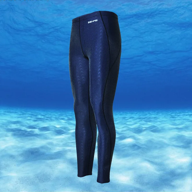 Men Swimwear Swim Pants Men Swimsuit Long Shark Skin Tights Professional Swim Trunks Training Leggings 4XL