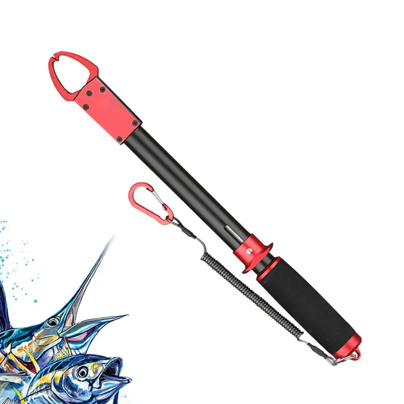 

AS Lengthen Fishing Gripper 39cm Lip Clamp Grabber Portable Stainless Steel Grip Plier Tackle Accessoryer Lure Fishing Holder