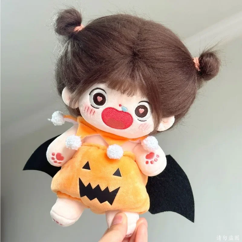 Halloween pumpkin 10cm 20cm cotton doll clothes funny pumpkin bib bread pants doll accessories 3