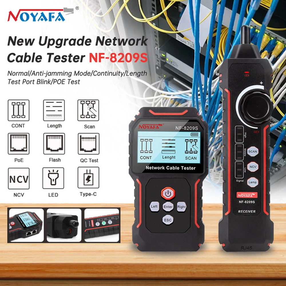 Noyafa NF 8209S cabo de rede testador cabo rastreador cat5 cat6 poe ...