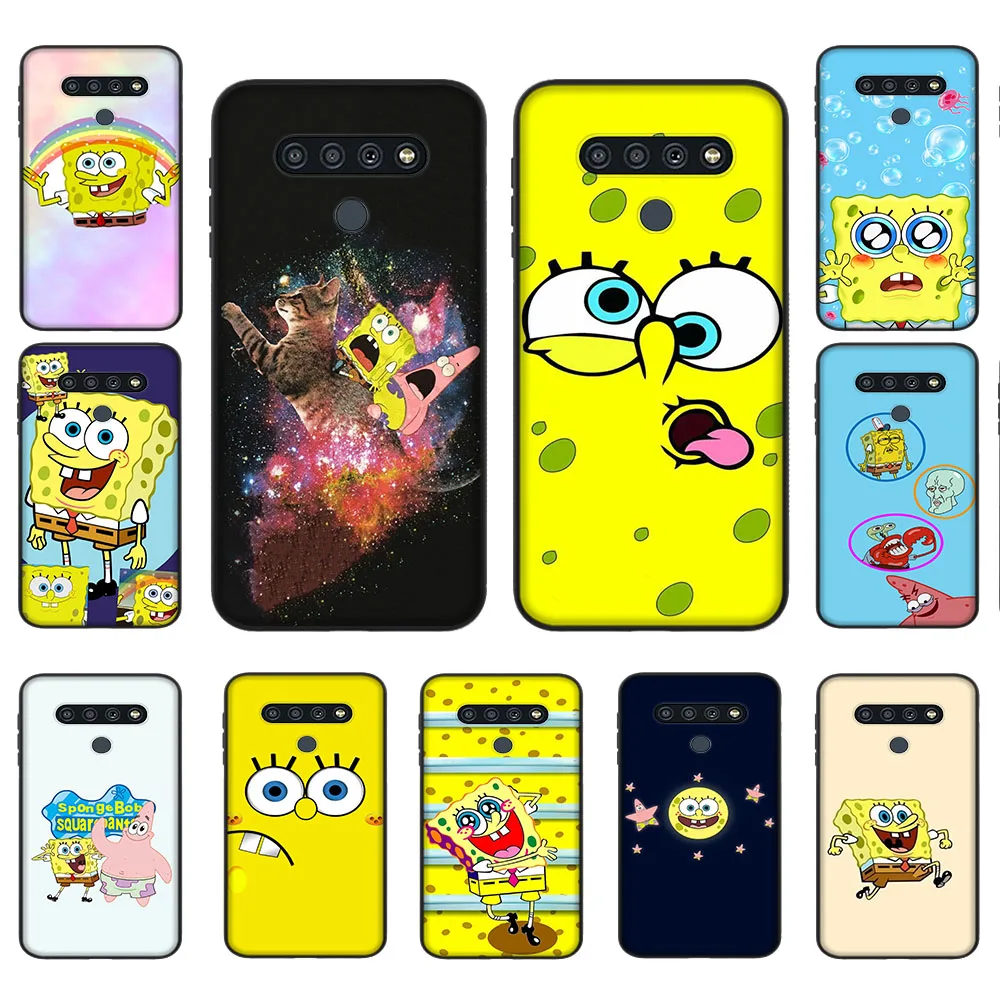 Custodia Morbida Per Xiaomi Redmi Note 10 10T 10S Pro Max Cover Nera Dl-51 Spugna Squarepants Bob