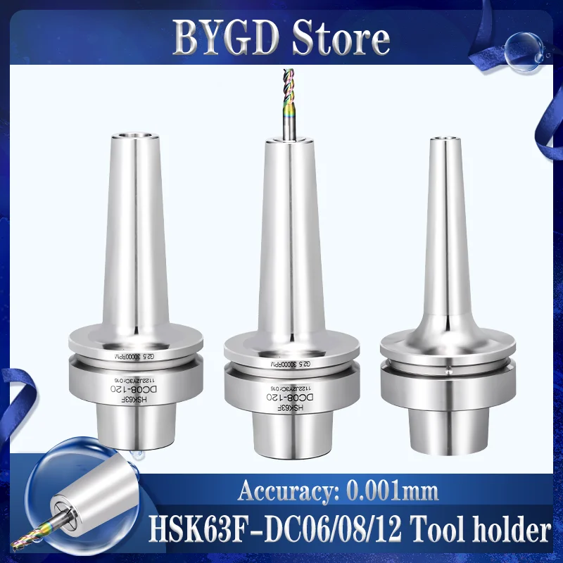 BYGD HSK63 HSK HSK63F SDC SDC6 SDC8 Hochgeschwindigkeits-Werkzeughalter Spannzange DC6 DC8 DC06 DC08 DC12 Spannzangen-Werkzeughalter Halterung Werkzeug