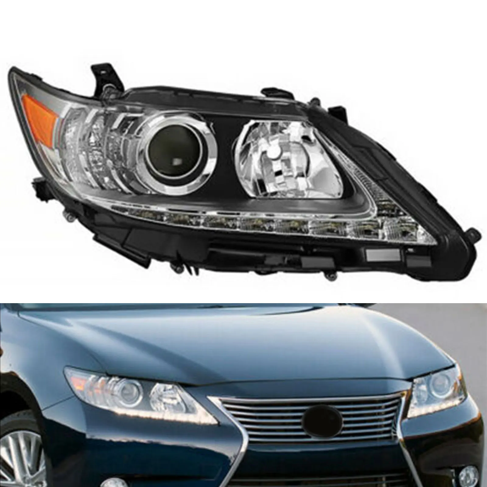 

Halogen W/LED DRL Projector Headlight Right Passenger Side Headlamp For 2013-2015 Lexus ES350 ES300h