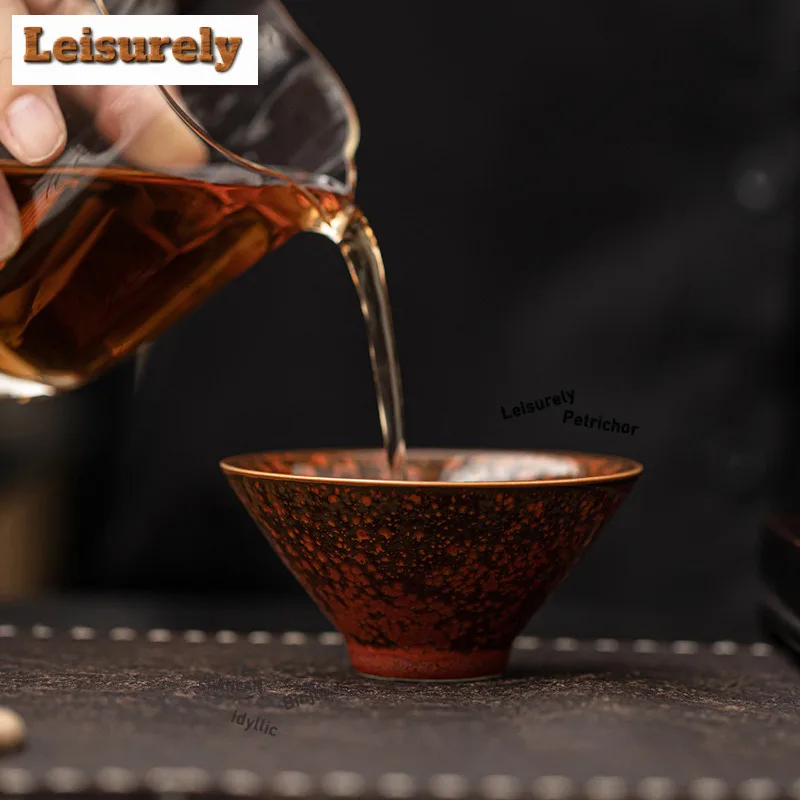 100ml Kiln Fambe Teacup Ancient Tea Bowl Mug Tea-tasting Personal Cup Chazhan Master Cups Household Tea Services Supplies Craft