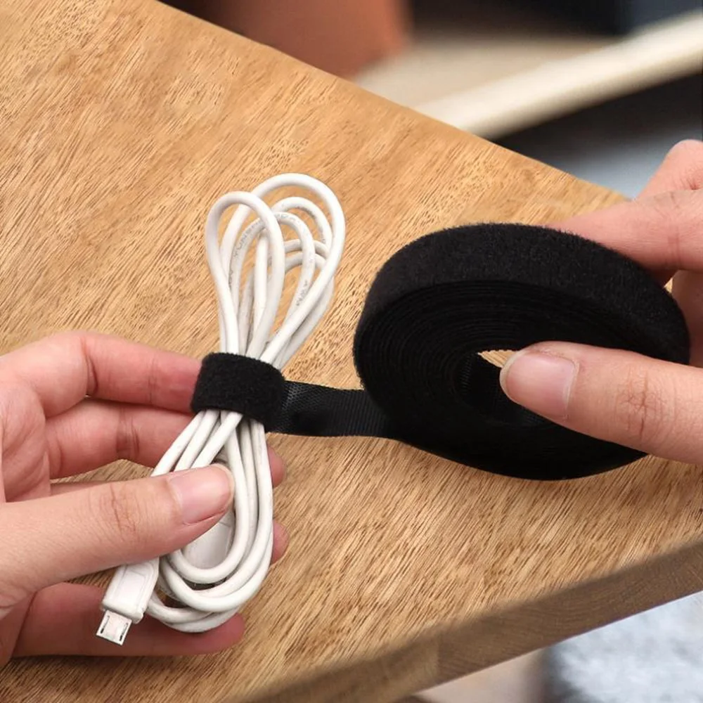 1.5 Meter/Roll Nylon Cable Ties Power Wire Loop Tape Multifunction Nylon Straps Fastener Reusable Self Adhesive Tape