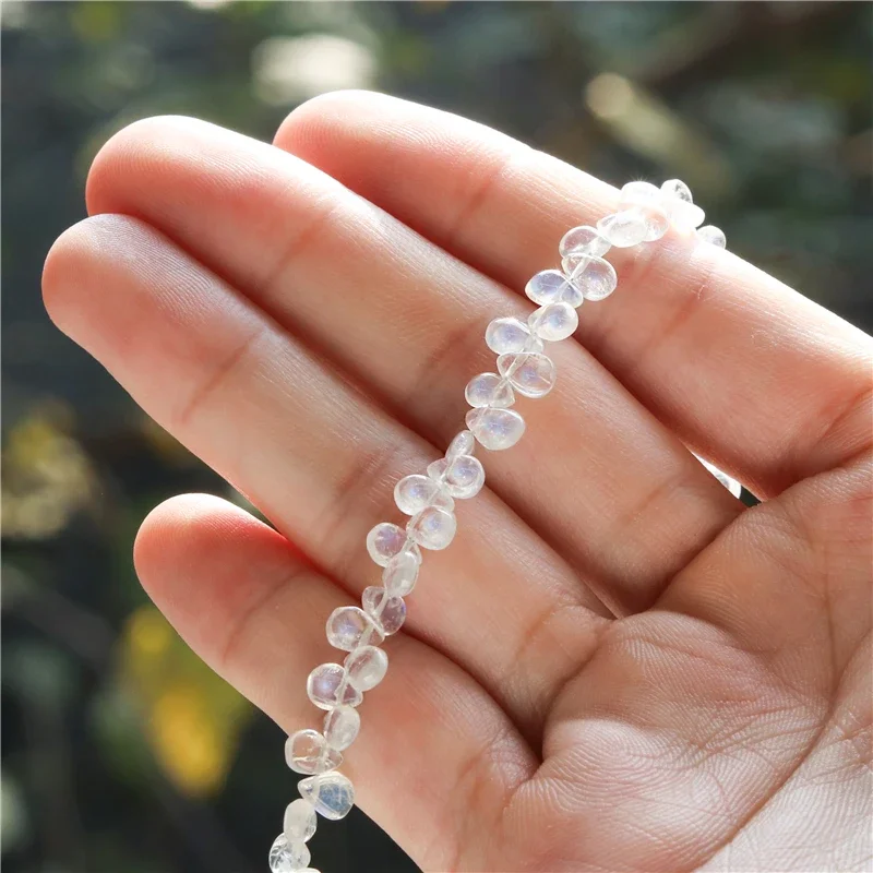 

Natural Stone 7A Moonstone Flat Drop Beads 4x5-6MM For Jewelry Making Diy Bracelet