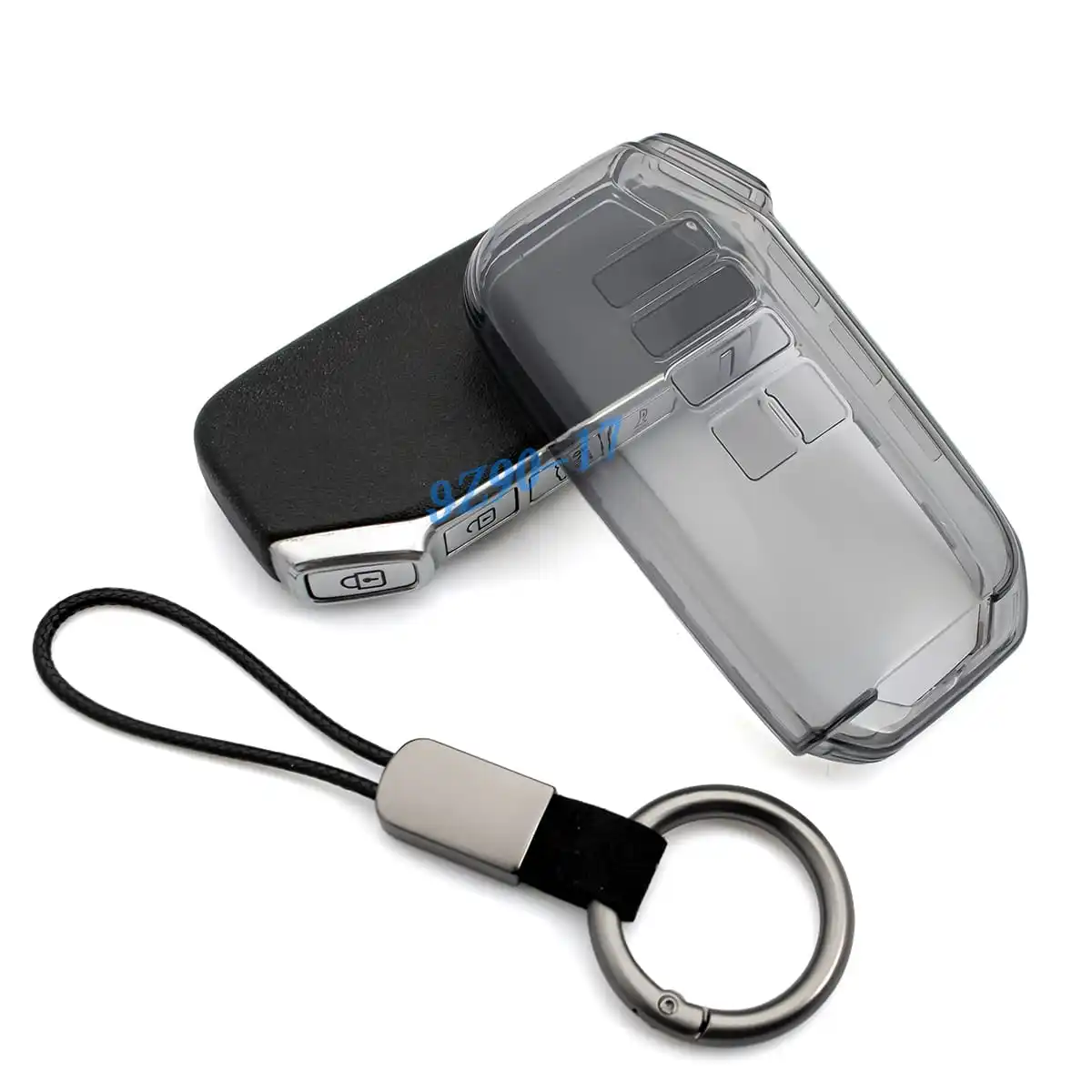 Transparent Black Car Key Case Cover with 9 Buttons