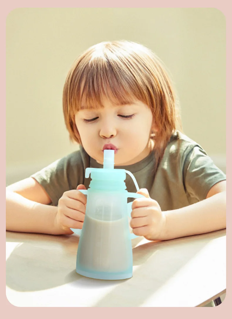 New Reusable Silicone Breast Milk Storage Bag Leak-proof Suckable Juice BPA Free for Baby Feeding Food Storage bottle baby food storage containers,food pouch,breastmilk storage bags
