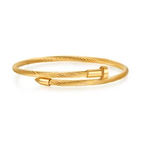 Clssic Stainless Steel Nail Bangle Bracelet for Men Women Punk Style Metal Geometric Rivet Charms Bangle Wrist Jewelry 1