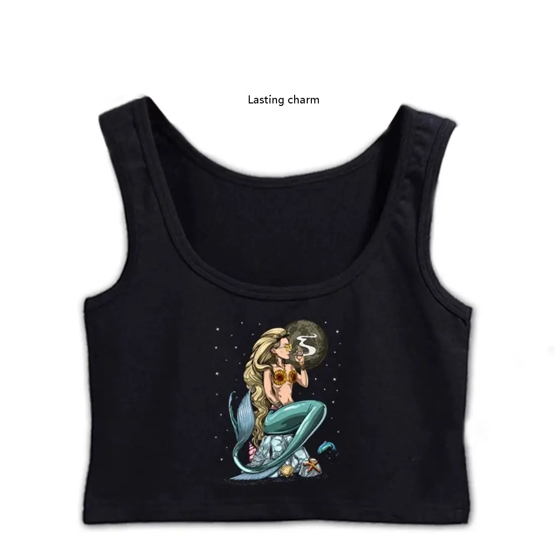 Hippie Mermaid Tuxedos Weed Crop Top Ragazze Canottiere Personalizzate
