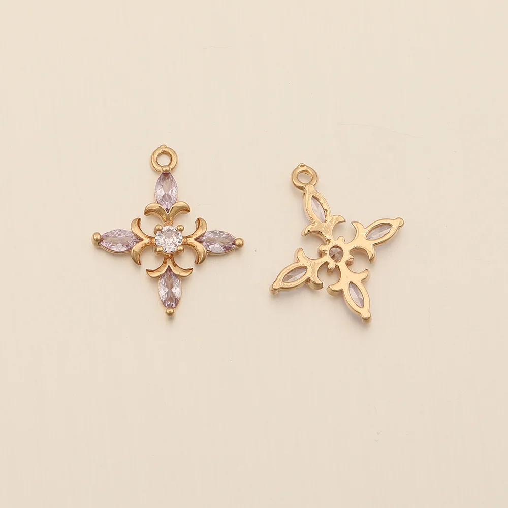 Cordial Design 17*20MM 50Pcs Rhinestone Pendant/Jewelry Findings & Components/CZ Charms/Flower Shape/Hand Made/DIY Jewelry Parts - cordial