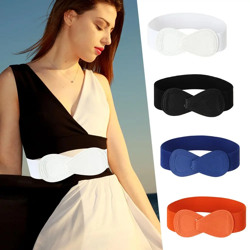 

Fashion Exquisite Wide Hook Women Bowknot Waistband Elastic Belts Waist Strap Waist Belts