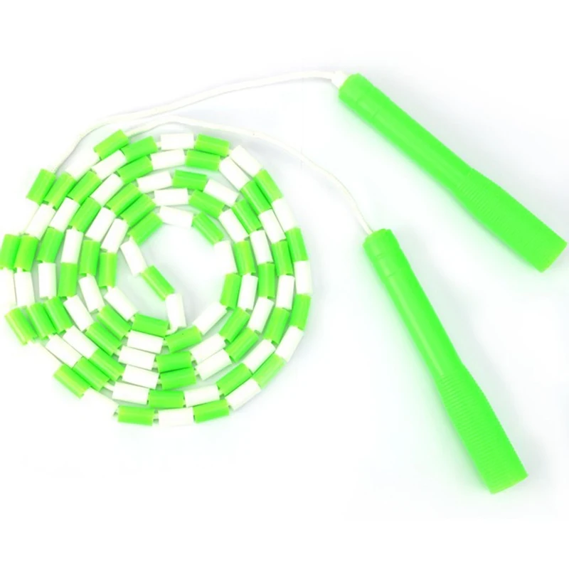 Soft Beaded Jump Rope Non-Slip Handle Adjustable Tangle-Free Segmented Fitness Skipping Rope Keeping Fit Training Playing