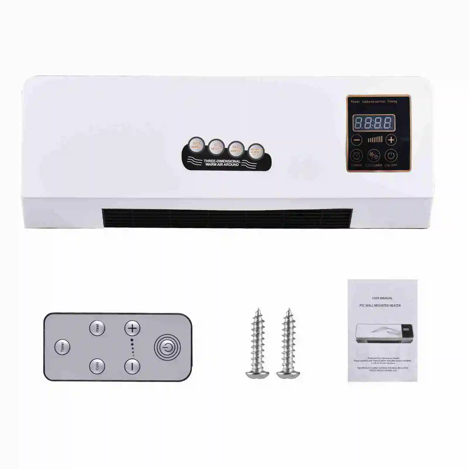 2 in 1 Wall Mounted Heater Fan with Timer