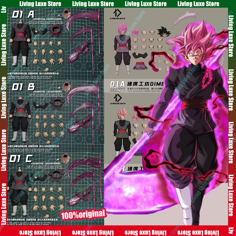 NEW HOT Dimensionia Workshop Dragon Ball Black Goku Zamas 1/12 Scale Action Figure Doll Model Toy Collection Gifts