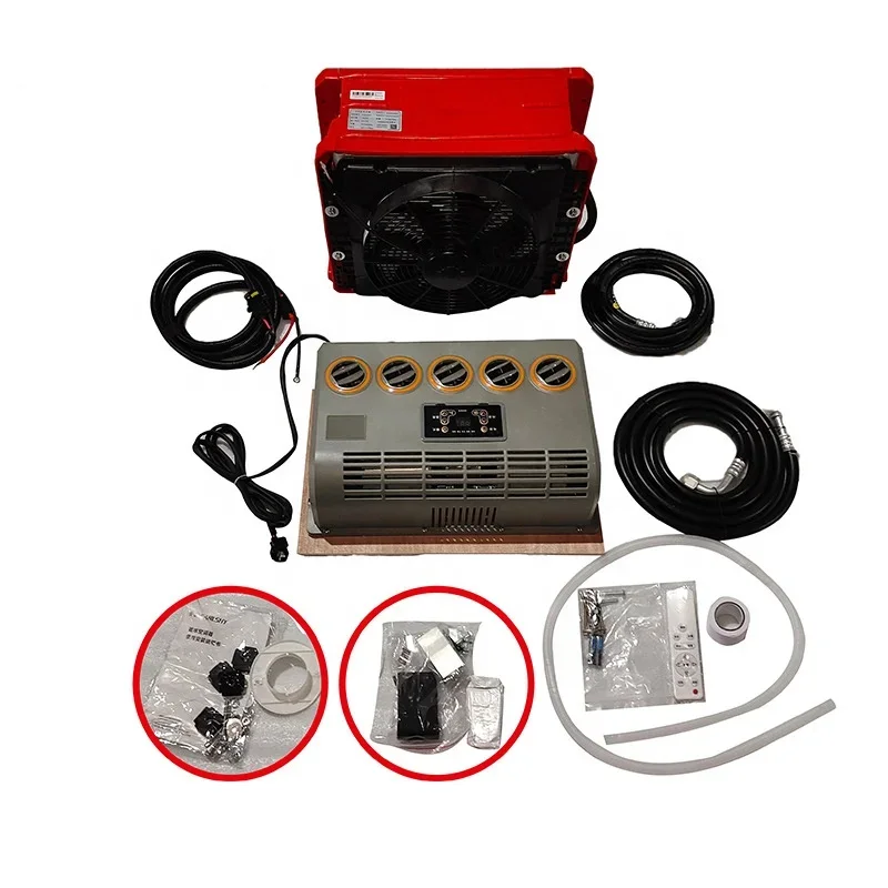 12v/24v Universal Split RV Battery Powered Electric Air Conditioner For Truck, Engineering Vehicles Excavators Harvesters 5