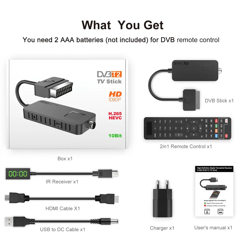 Цифровой спутниковый декодер DVB T2 H265 HEVC Scart TV приемник UBISHENG HD DVB-T2 PVR TV тюнер с 2-в-1 пультом дистанционного управления (art.: 3920bdceeecad) - 3920bdceeecad