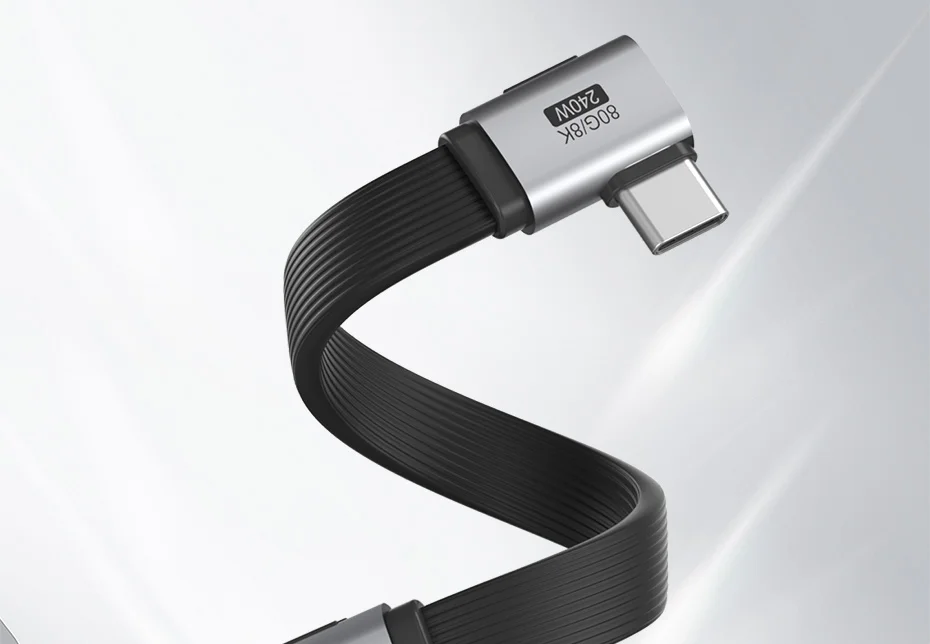 USB-C Short Cable USB4 V2.0 240W 80Gbps – L-Shaped Plug Hagibis