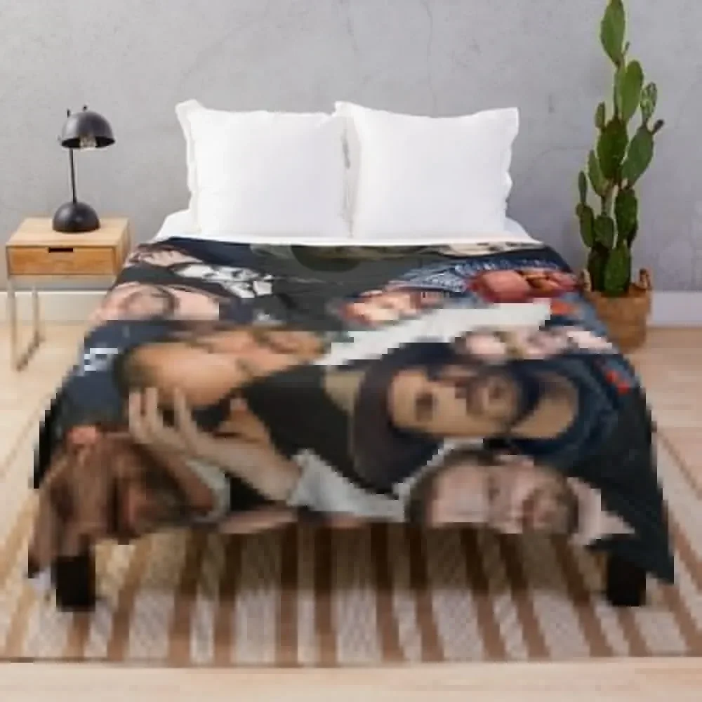 

david harbour photo collage Throw Blanket Camping heavy to sleep Plush Blankets