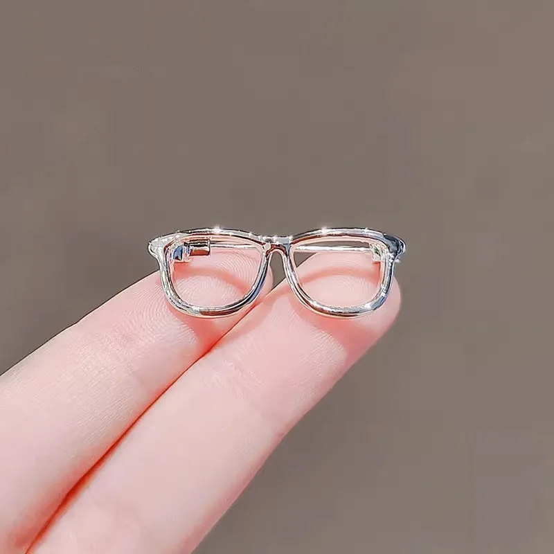 귀여운 미니 안경 핀 한국 일본 스타일 심플 브로치 여성 캐주얼 의상 액세서리