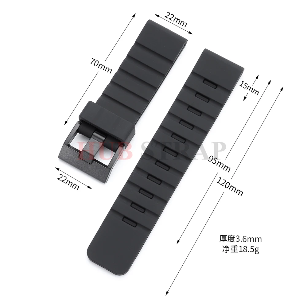 Waterproof Silicone Sport Watchband - Large Size Universal Wristband
