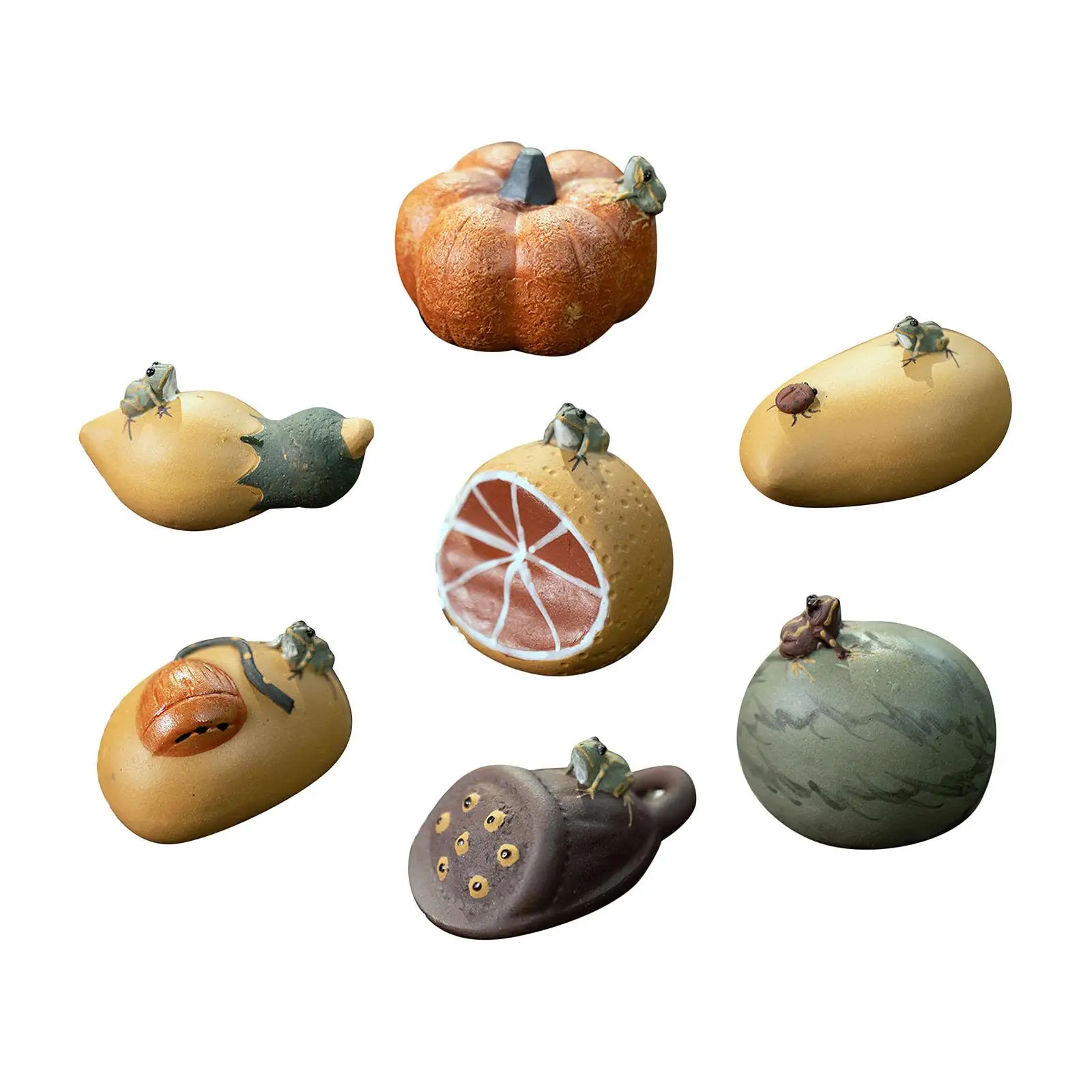 Tea Pet Ornaments Room Decor Statues Purple Clay Tea Pet Handcrafts Cute Small Tea Pet Sculpture for Bookshelf Desktop Home Cabinet Bathroom