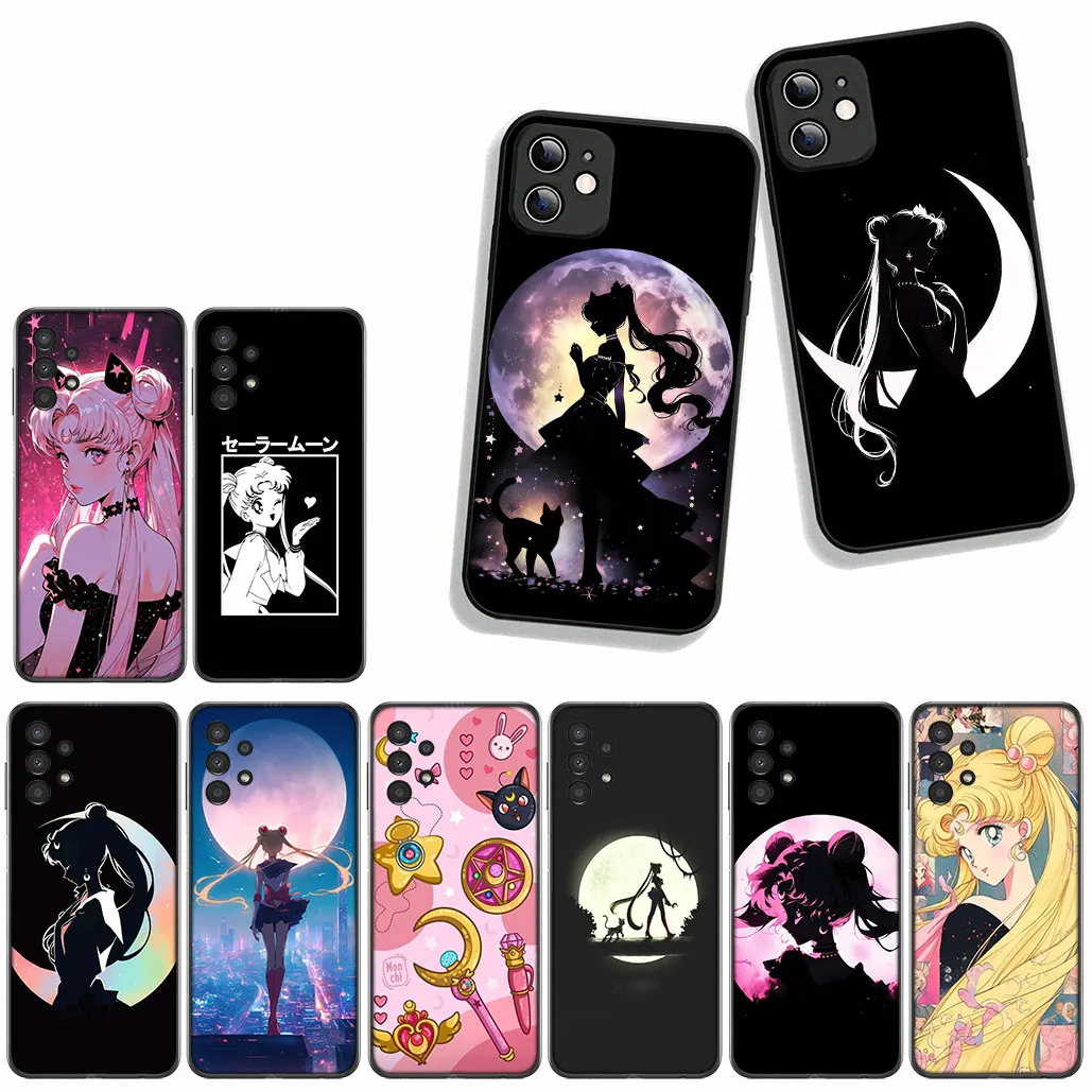 Cat Sailor Moon and Beautiful Girl Design Phone Case Cover