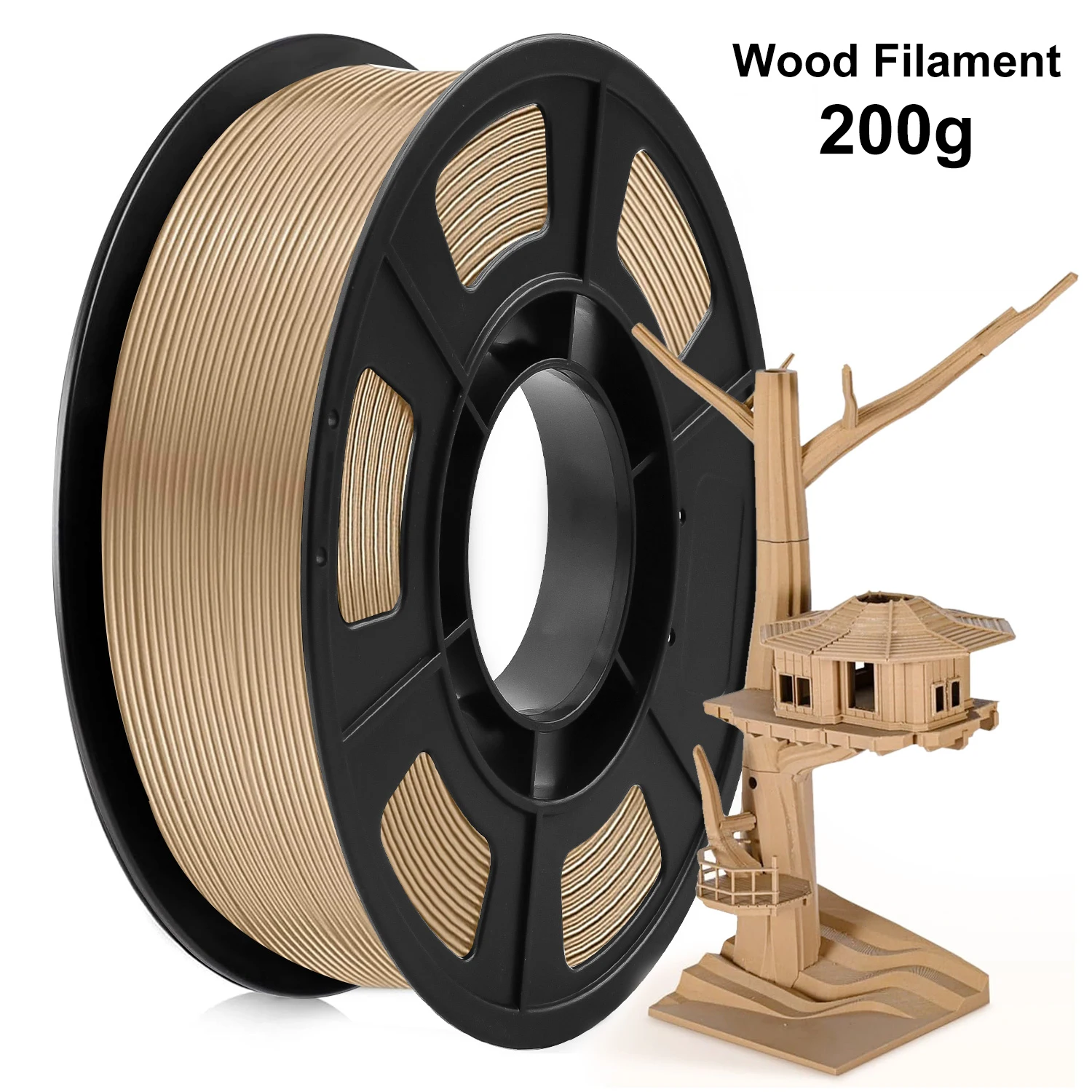 200G Holz-PLA-Filament 1,75 mm ± 0,03 mm für FDM-3D-Drucker und Stift, hochwertige Blase, kostenloser schneller Versand