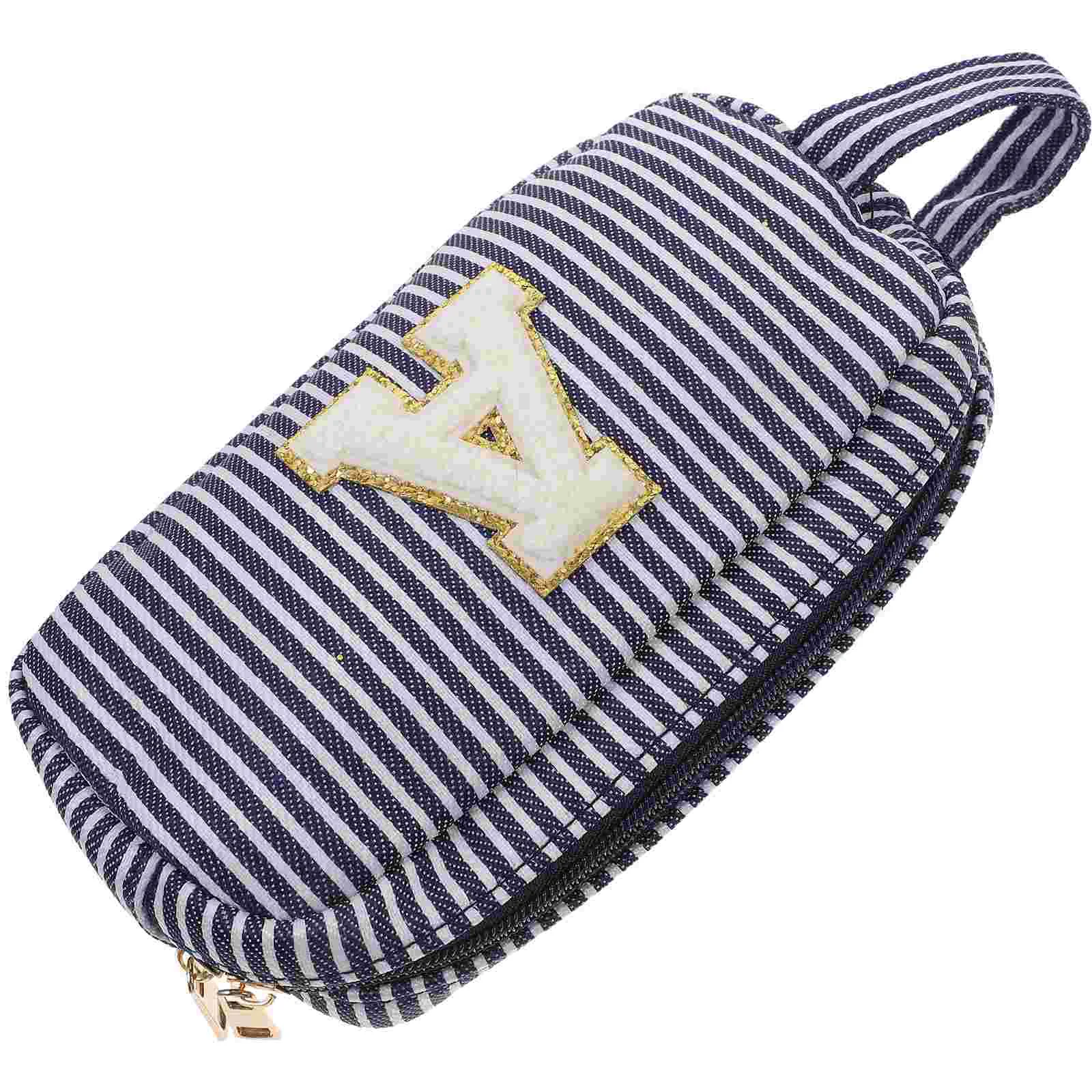 

Bag Pouch Outdoor Makeup Bags Stripe Zipper Pouches Women Cosmetics Polyester Toiletry Travel