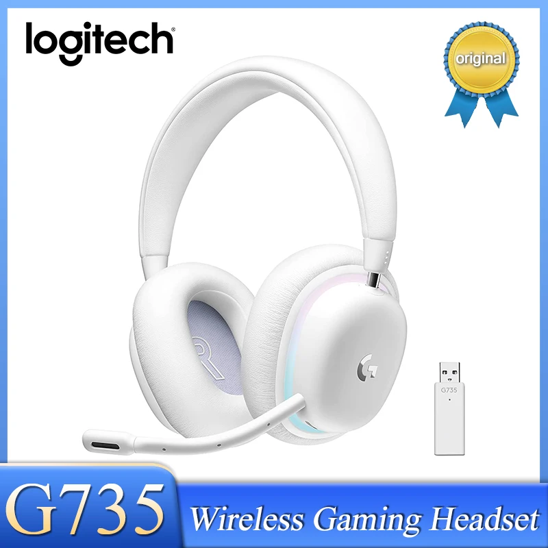 Auriculares Inalambricos Gaming Logitech G735 The Aurora Collection  Lightsync y Bluetooth RGB Blanco