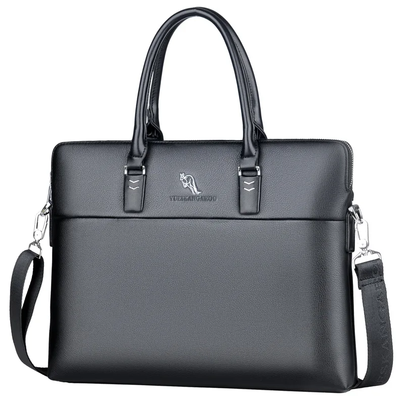 Vintage Leather Briefcases Men Business Handbag Horizontal Shoulder Messenger Bag Office 14